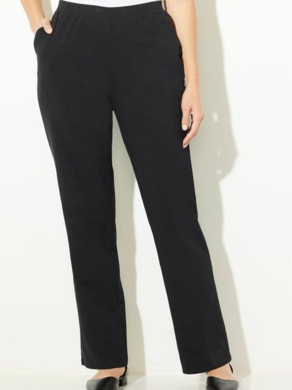 Catherines Black Suprema Pants Straight Leg Sz 4XWP (Petite) - NWT